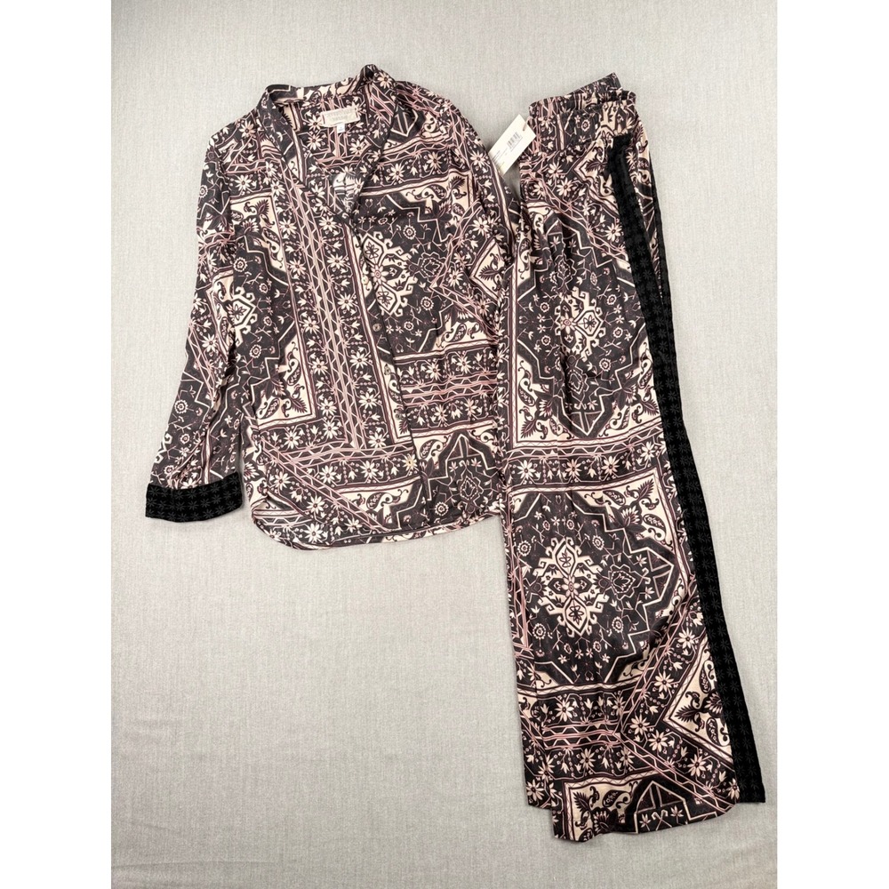 Johnny Was Workshop Ophelia Velvet Mix Pajama‎ Set Multi Print W66321-9 NEW S